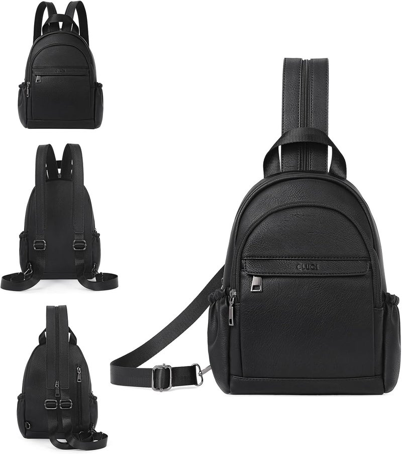 CLUCI Sling Bag for Women Leather Women's Backpack Small Convertible Backpack Purse Crossbody Bag for Travel - Image 1